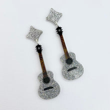 Load image into Gallery viewer, Glitter Guitar Earrings
