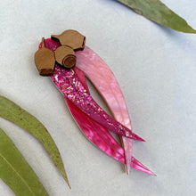 Load image into Gallery viewer, Preorder Gum Leaves brooch - Pink
