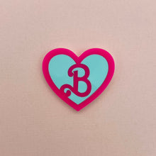 Load image into Gallery viewer, Barbie Heart &#39;B&#39; earrings and brooch
