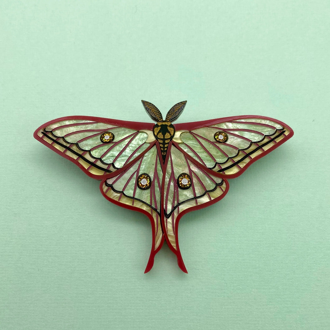 Spanish Moon Moth brooch