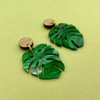 Monstera Leaf Earrings