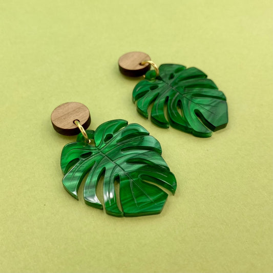Monstera Leaf Earrings