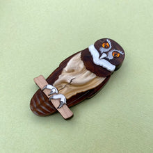 Load image into Gallery viewer, Soto the Spectacled Owl brooch
