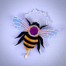 Load image into Gallery viewer, Preorder Mandala Gem Bee brooch
