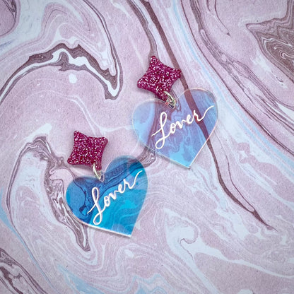 'Lover' Heart Earrings
