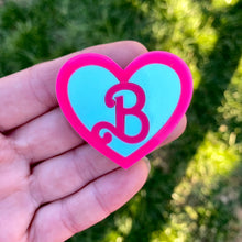 Load image into Gallery viewer, Barbie Heart &#39;B&#39; earrings and brooch
