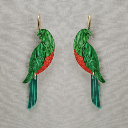 King Parrot Statement Earrings