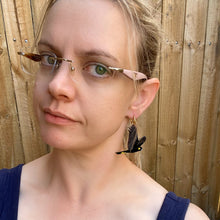 Load image into Gallery viewer, Preorder Yellow-Tailed Black Cockatoo earrings
