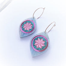 Load image into Gallery viewer, Kitschy Christmas Bauble earrings - Blue Marble
