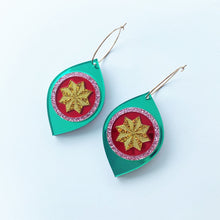 Load image into Gallery viewer, Kitschy Christmas Bauble earrings - Green

