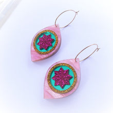 Load image into Gallery viewer, Kitschy Christmas Bauble earrings - Pink Marble
