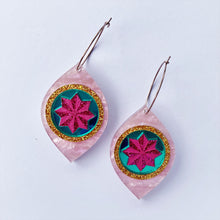 Load image into Gallery viewer, Kitschy Christmas Bauble earrings - Pink Marble
