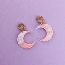 Load image into Gallery viewer, Crescent Moon earrings - Sunset
