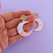 Load image into Gallery viewer, Crescent Moon earrings - Sunset
