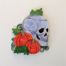 Load image into Gallery viewer, Preorder Skull &amp; Pumpkin brooch
