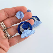 Load image into Gallery viewer, Night Sky circle earrings
