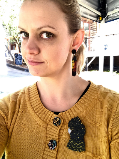 Black Cockatoo Feather earrings