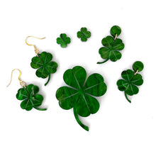 Load image into Gallery viewer, Four Leaf Clover brooch - Green Marble
