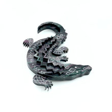 Load image into Gallery viewer, Salty Steve Crocodile brooch - Purple/Green
