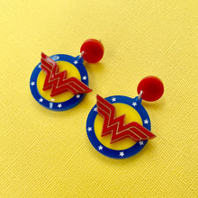 Load image into Gallery viewer, Wonder Woman earrings
