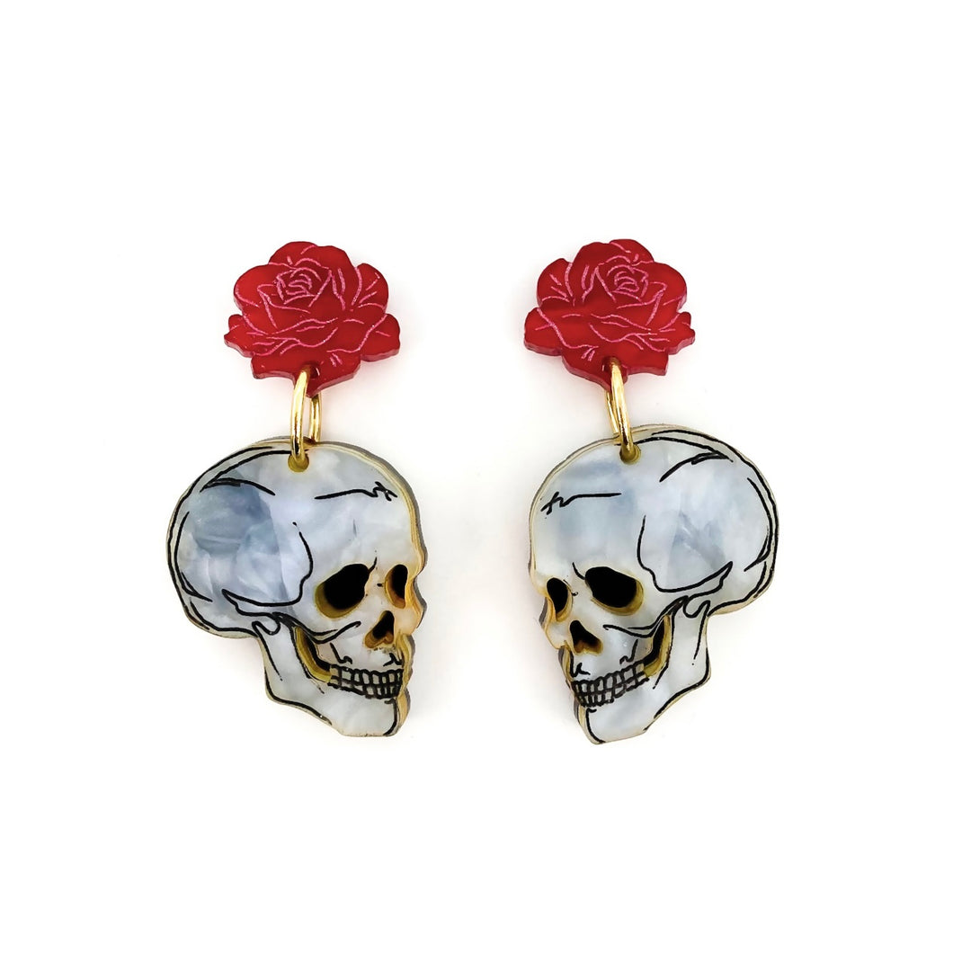Skull & Rose earrings