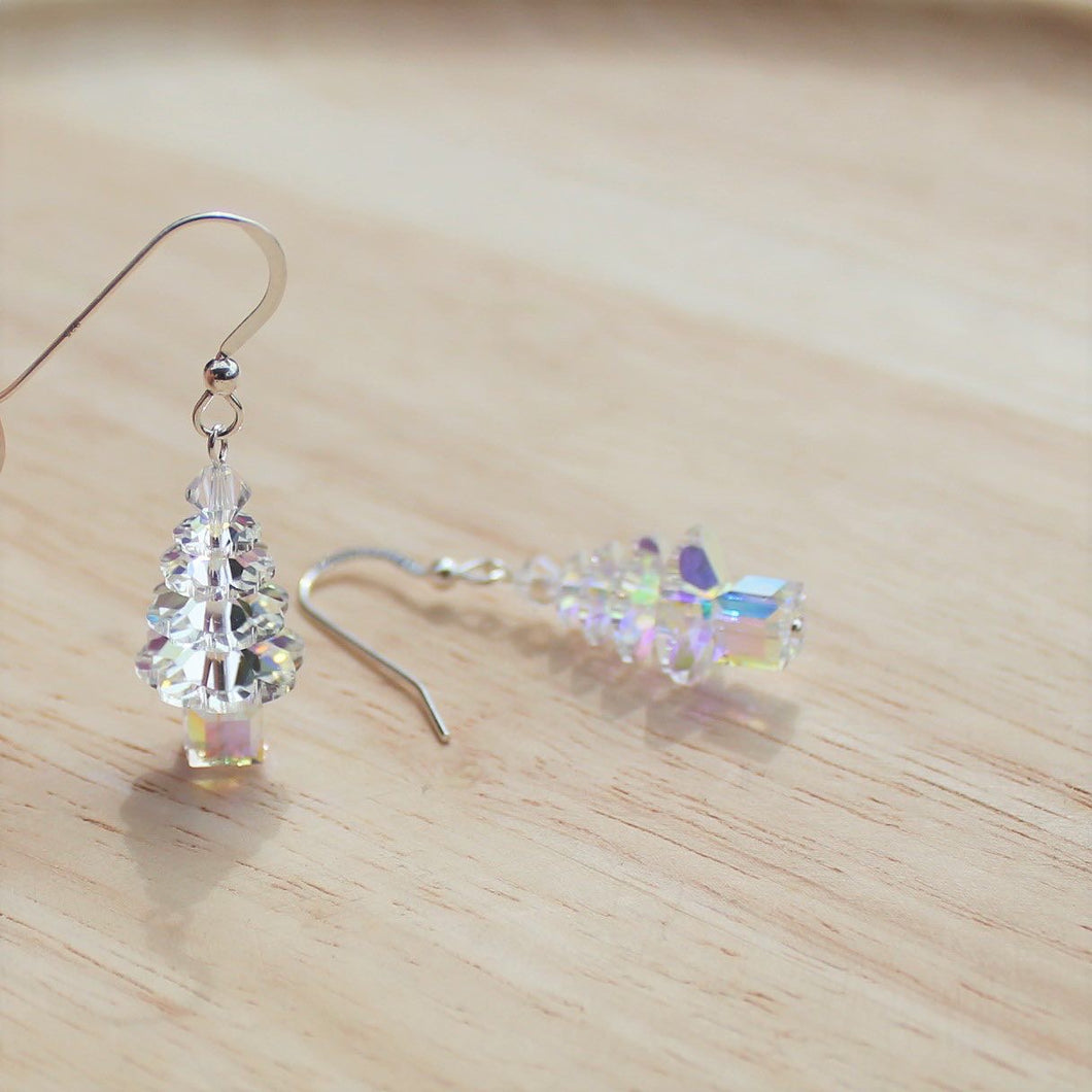 Christmas Tree earrings - Clear AB