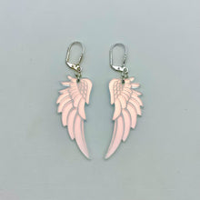Load image into Gallery viewer, Angel Wing Drop Earrings - Frosted Iridescent
