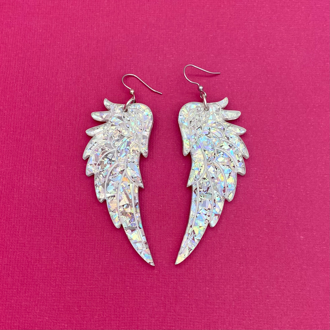Large angel 2025 wing earrings