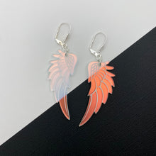 Load image into Gallery viewer, Angel Wing Drop Earrings - Frosted Iridescent
