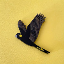 Load image into Gallery viewer, Preorder Yellow-Tailed Black Cockatoo brooch
