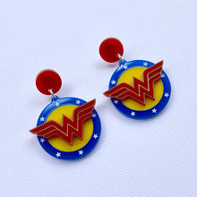 Load image into Gallery viewer, Wonder Woman earrings
