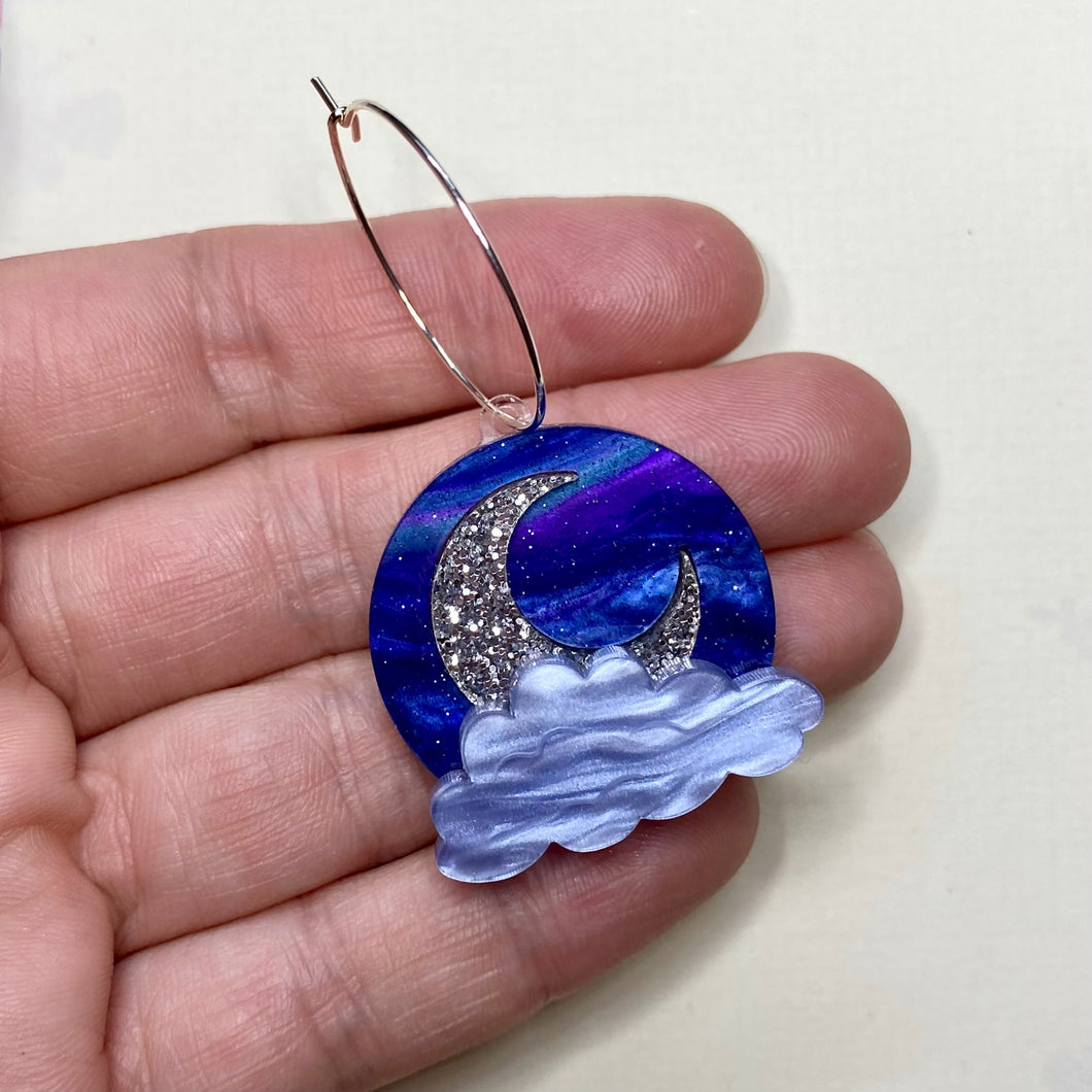 Night Sky circle earrings