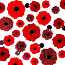 Load image into Gallery viewer, Poppy brooch - Red Glitter

